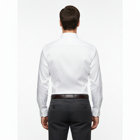 Cottrixs White Silk Cotton Men’s Formal Shirt