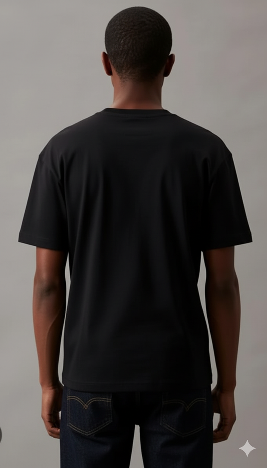 Cottrixs Classic Black Pure Cotton T-Shirt – Premium Comfort & Minimal Design
