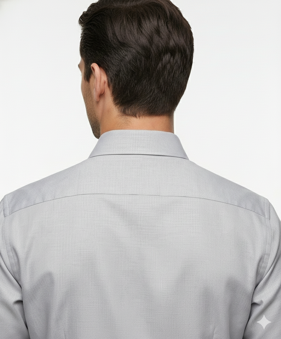 Cottrixs Lite Gray Silk Cotton Shirt – Premium Comfort & Modern Style