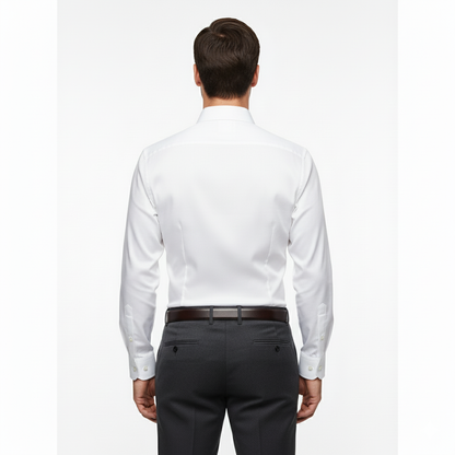 Cottrixs White Silk Cotton Men’s Formal Shirt