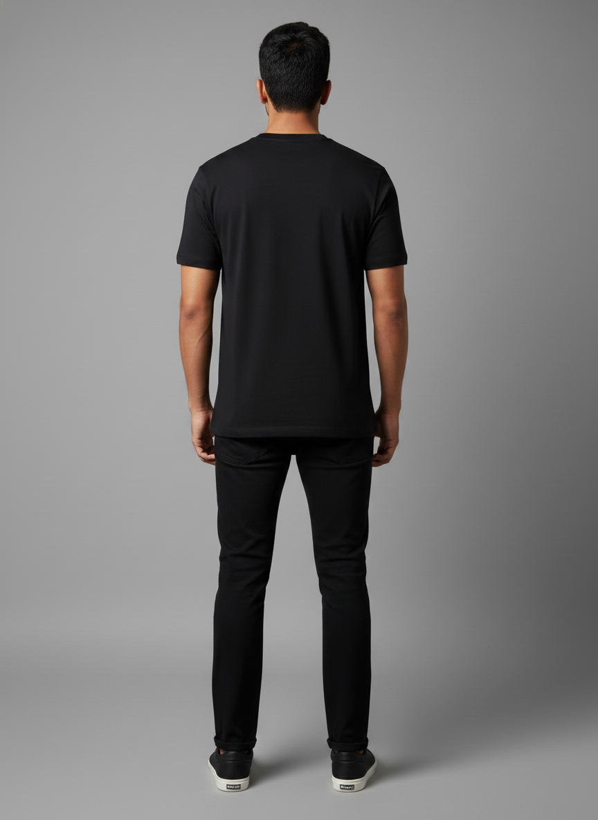 Cottrixs Men's Black Graphic T-Shirt – Dove & Roses "Enjoy The Wind" Premium Cotton T-shirt