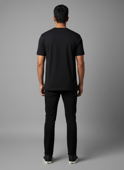 Cottrixs Men's Black Graphic T-Shirt – Dove & Roses "Enjoy The Wind" Premium Cotton T-shirt