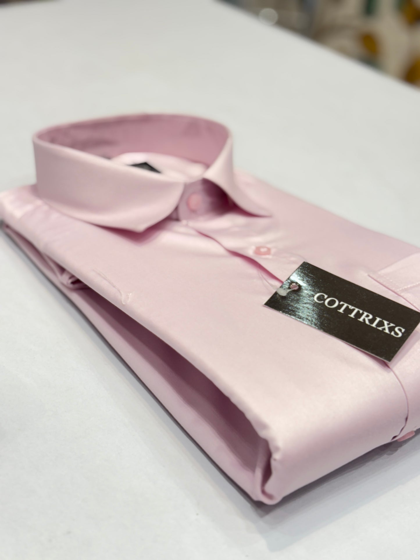 Cottrixs Men's Pink Silk Cotton Formal Shirt