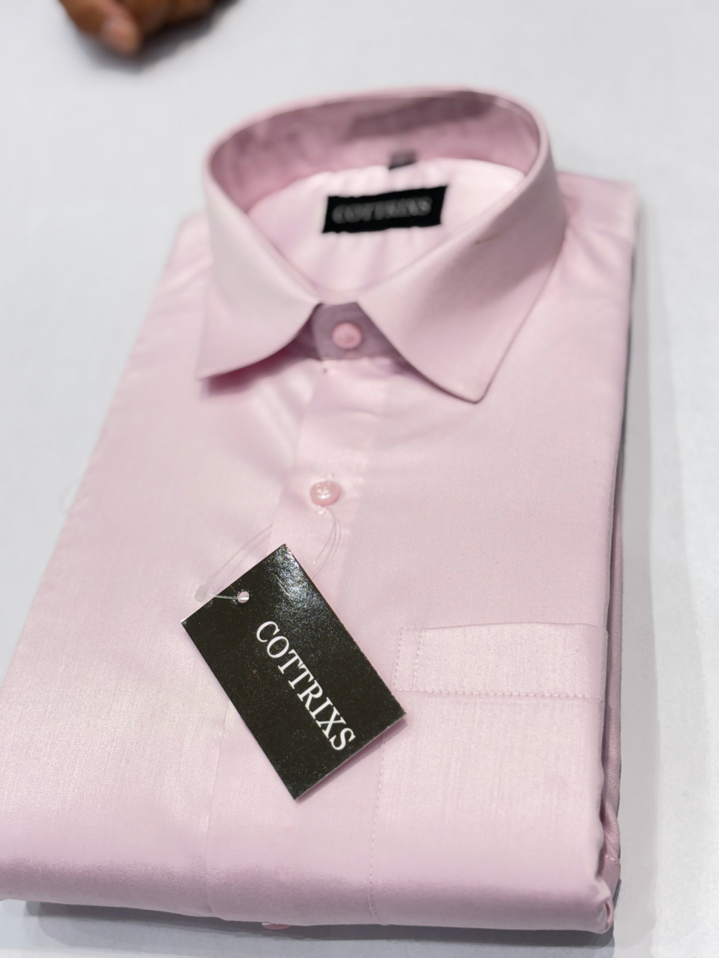 Cottrixs Men's Pink Silk Cotton Formal Shirt