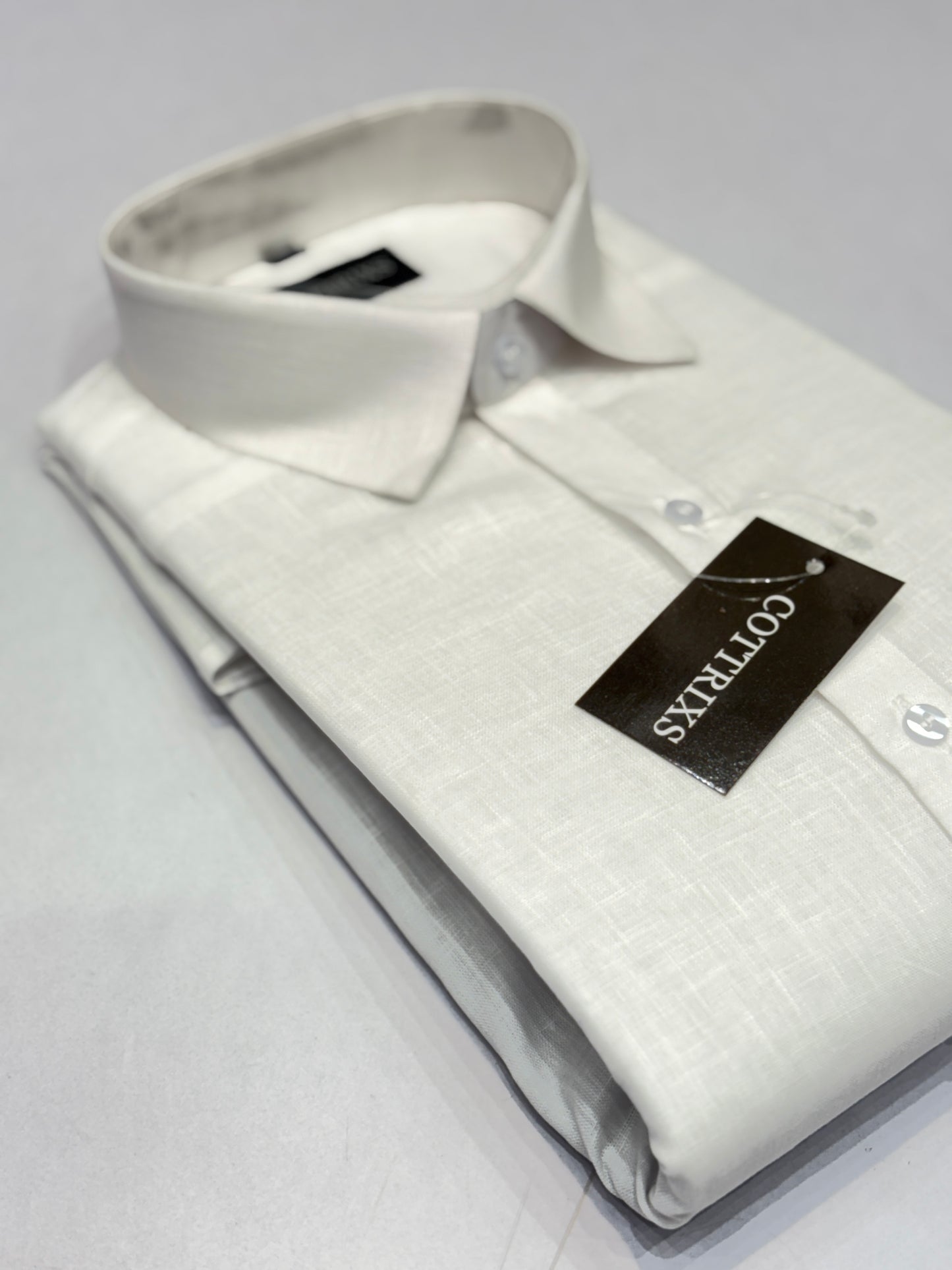 Cottrixs White Silk Cotton Men’s Formal Shirt