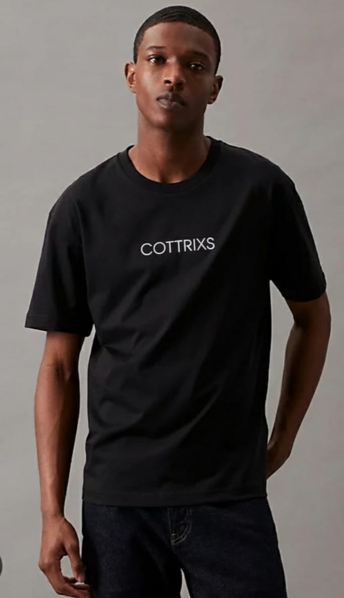Cottrixs Classic Black Pure Cotton T-Shirt – Premium Comfort & Minimal Design