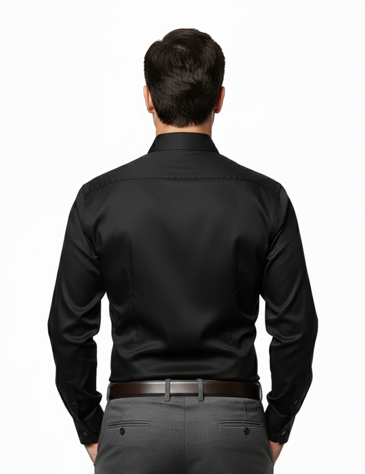Cottrixs Premium Silk Cotton Black Shirt