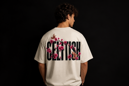 Off White Cotton Oversized Fit SELFISH Graphic T-Shirt for Men