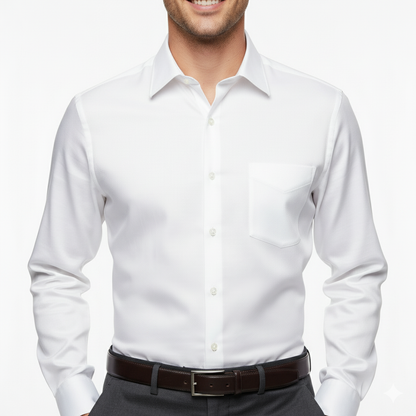 Cottrixs White Silk Cotton Men’s Formal Shirt